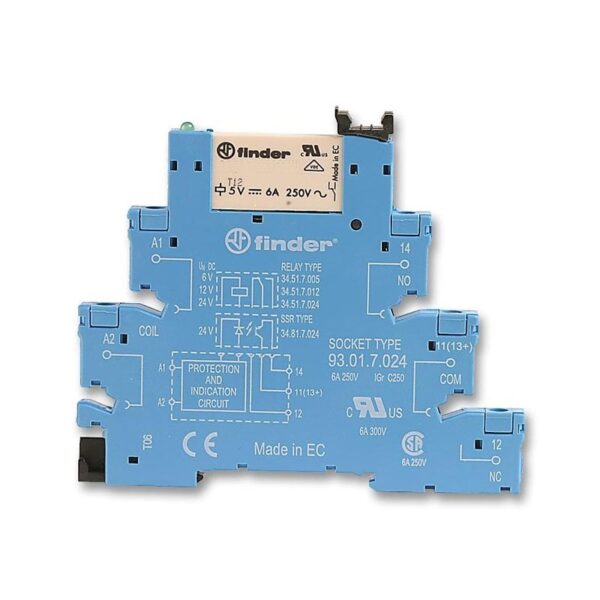 Finder (F.38.51.0.024.0060) RÖLE ARA BİRİM MOD 1CO-6 A KONTAKLI 24 V