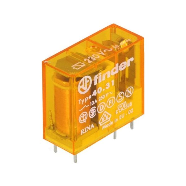 Finder (F.40.31.8.230.0000) MİNYA P.C.B. RÖL 1 CO-10A KONT 230 VAC PİN:-3.5 MM