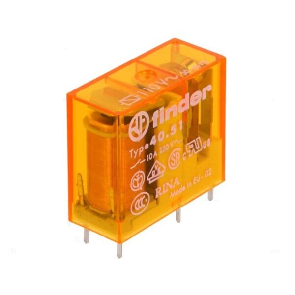 Finder (F.40.51.8.110.0000) MİNYA P.C.B. RÖL 1 CO-10A KONT 110V AC PİN:-5 MM