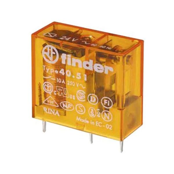 Finder (F.40.51.8.230.0000) MİNYA P.C.B. RÖL 1 CO-10 A KONT 230V AC PİN:-5 MM