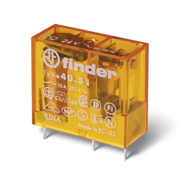 Finder (F.40.51.9.110.0000) MİNYA P.C.B. RÖL 1 CO-10A KONT 110V DC PİN:-5 MM