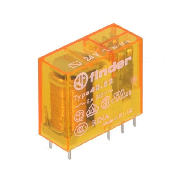 Finder (F.40.52.8.024.0000) MİNYA  P.C.B. RÖL 2 CO-8A KONT 24V AC PİN:-5MM