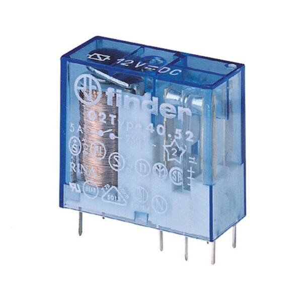 Finder (F.40.52.9.012.0300) MİNYA P.C.B. RÖL 2 CO-8A KONT 12V DC PİN:-5 MM