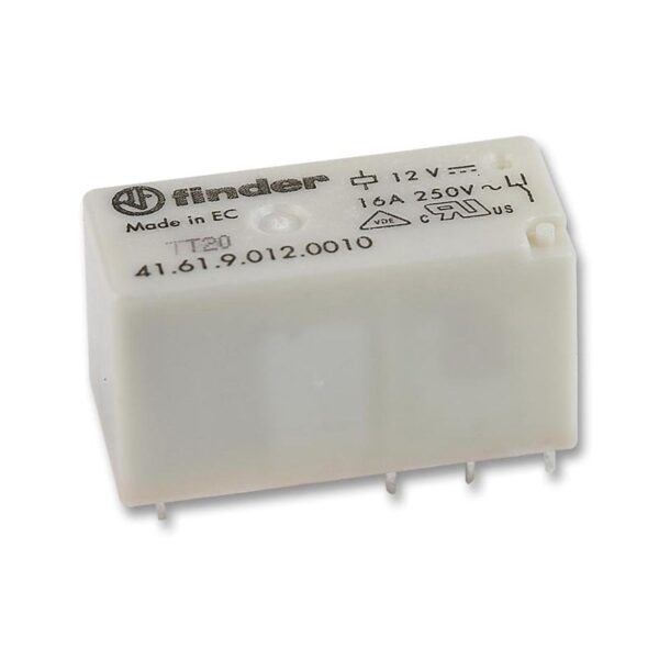 Finder (F.41.61.9.012.0010) PCB RÖLE 5 MM PİN AgNİ 1CO 16 A. 12VDC