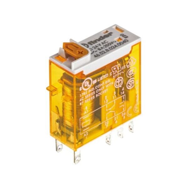 Finder (F.46.52.8.024.0040) SOKET TİPİ AgNi 2 CO 8A 24 VAC MERK KİLİT+ GÖS.