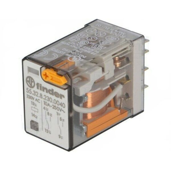 Finder (F.55.32.8.230.0040) GENEL KULLANIMLI  2 CO- 10 A KONTAKLI 230 V AC