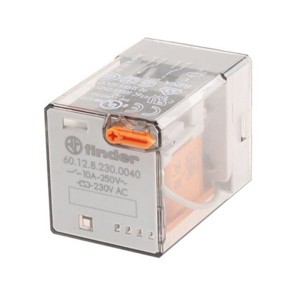 Finder (F.60.12.8.230.0040) GENEL KULLANIMLI 2 CO-10 A KONTAKLI 230 V AC 8 PİN