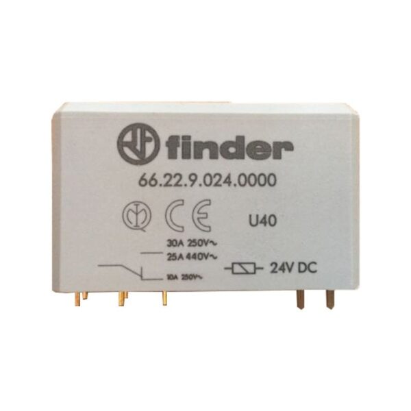 Finder (F.66.22.9.024.0000) GÜÇ RÖLESİ 2CO · 30A · 24VDC · PCB TİP